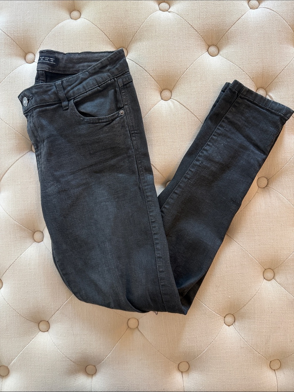 Zara Z1975 Black Coated Ankle Zip Skinny Jeans Skinny Jeans in Black